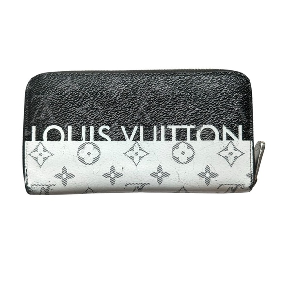 Authentic Louis Vuitton Eclipse Split White & Gray Monogram Leather Zippy Wallet - Picture 5 of 14